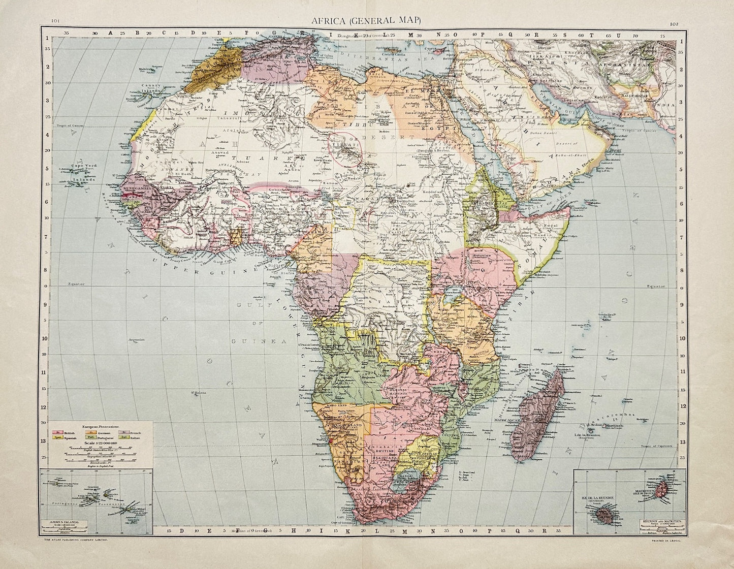 Original Antique Map - Richard Andree - Africa, General Map - Cairo - Abuja - G3