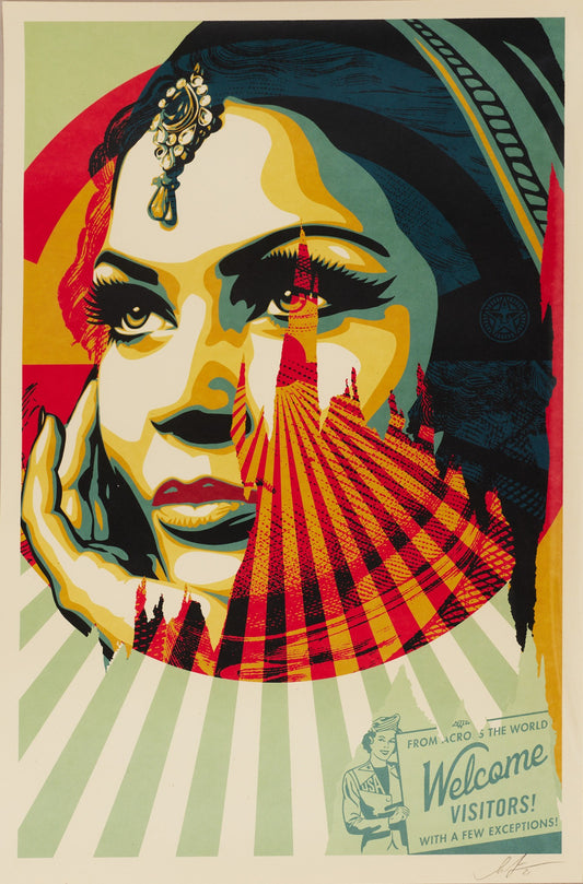 Shepard "Obey" Fairey - Welcome Visitors - Hand-signed with pencil